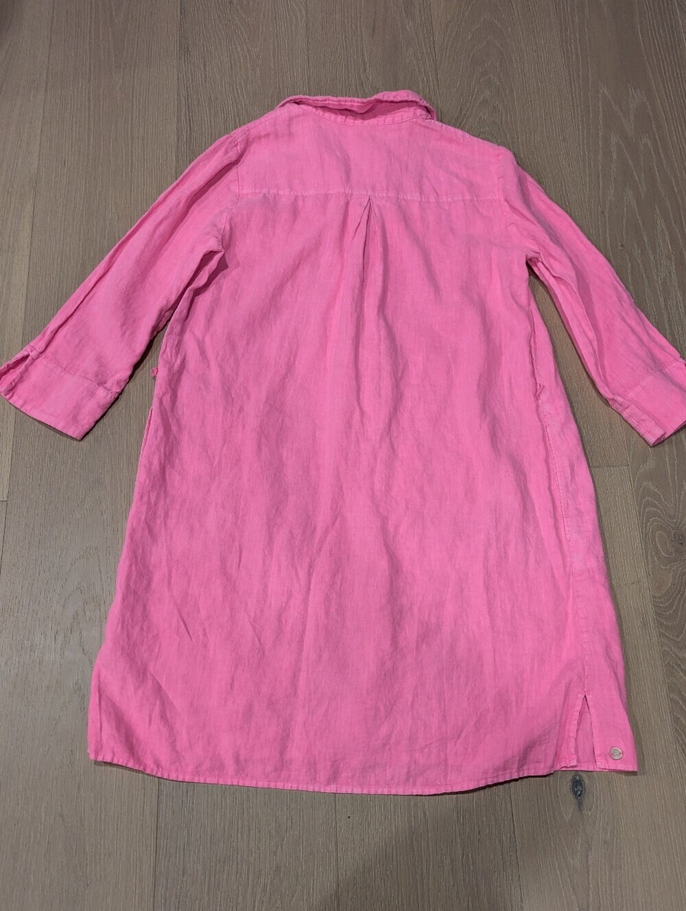 Pink Linen Tunic Dress - Picture 2 of 11